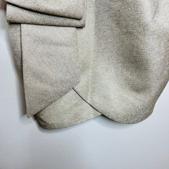 NEW Lane JT Lamae Dress SMALL Mini Gold Metallic Party Cocktail Bow Avant Garde - Picture 6 of 7